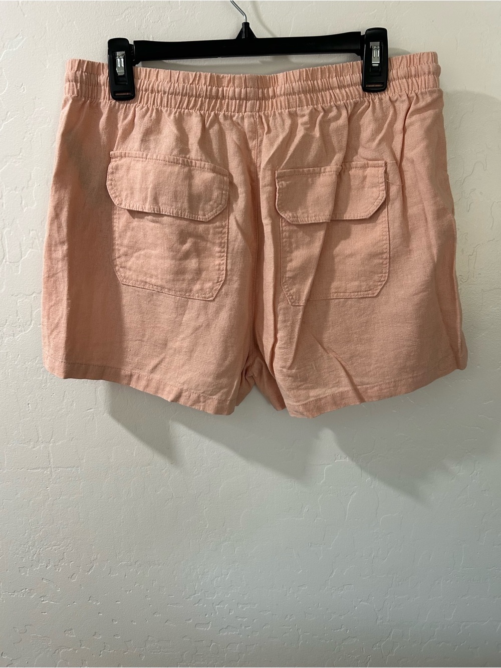 Blush Lightweight Linen Drawstring Waist Shorts - Picture 3 of 5